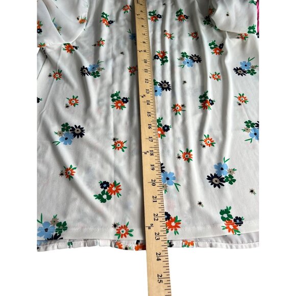 Charter Club Floral Button-Front Blouse With Pintuck Details Short Sleeve Medium - Picture 15 of 16